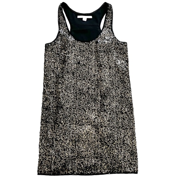 Diane Von Furstenberg Dresses & Skirts - DIANE VON FURSTENBERG Pellina Squin Black/Gold Tank Dress Size 4 Cocktail